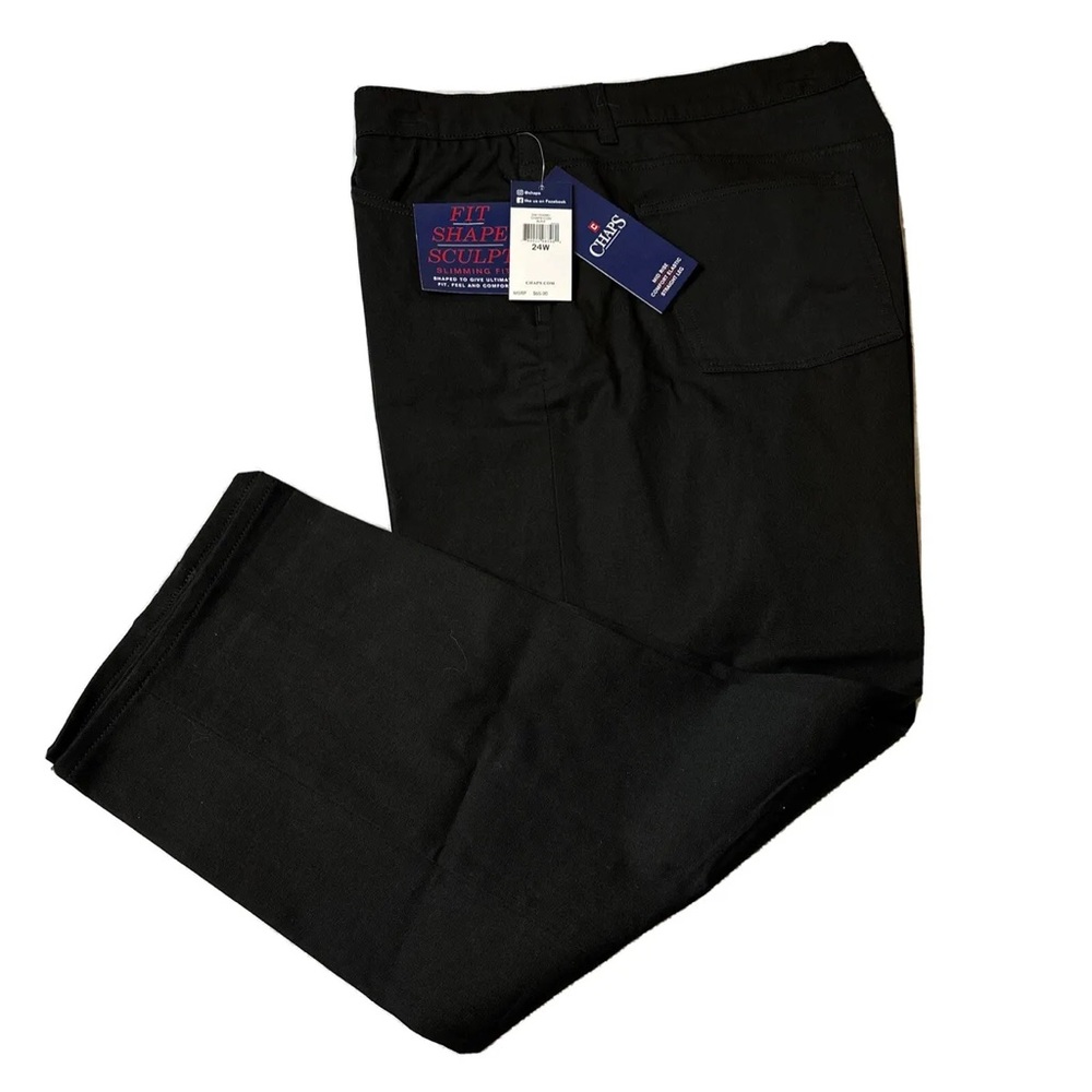 Chaps Black Mid Rise Comfort Elastic Straight Leg Women’s Pants